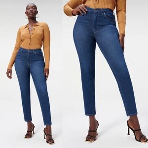 Good American Good Classic Always Fit Jean Medium Dark Wash Womens Size 00-4